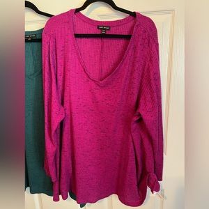 🍀Lane Bryant Waffle Knit V neck pullover 26/28🍀